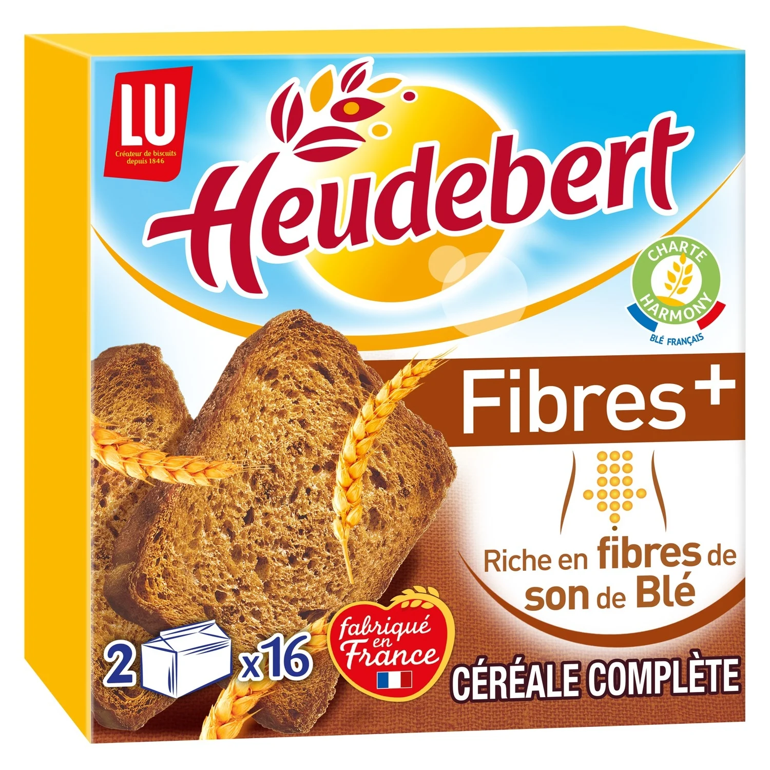 LU Heudebert biscotte céréales complètes fibres +