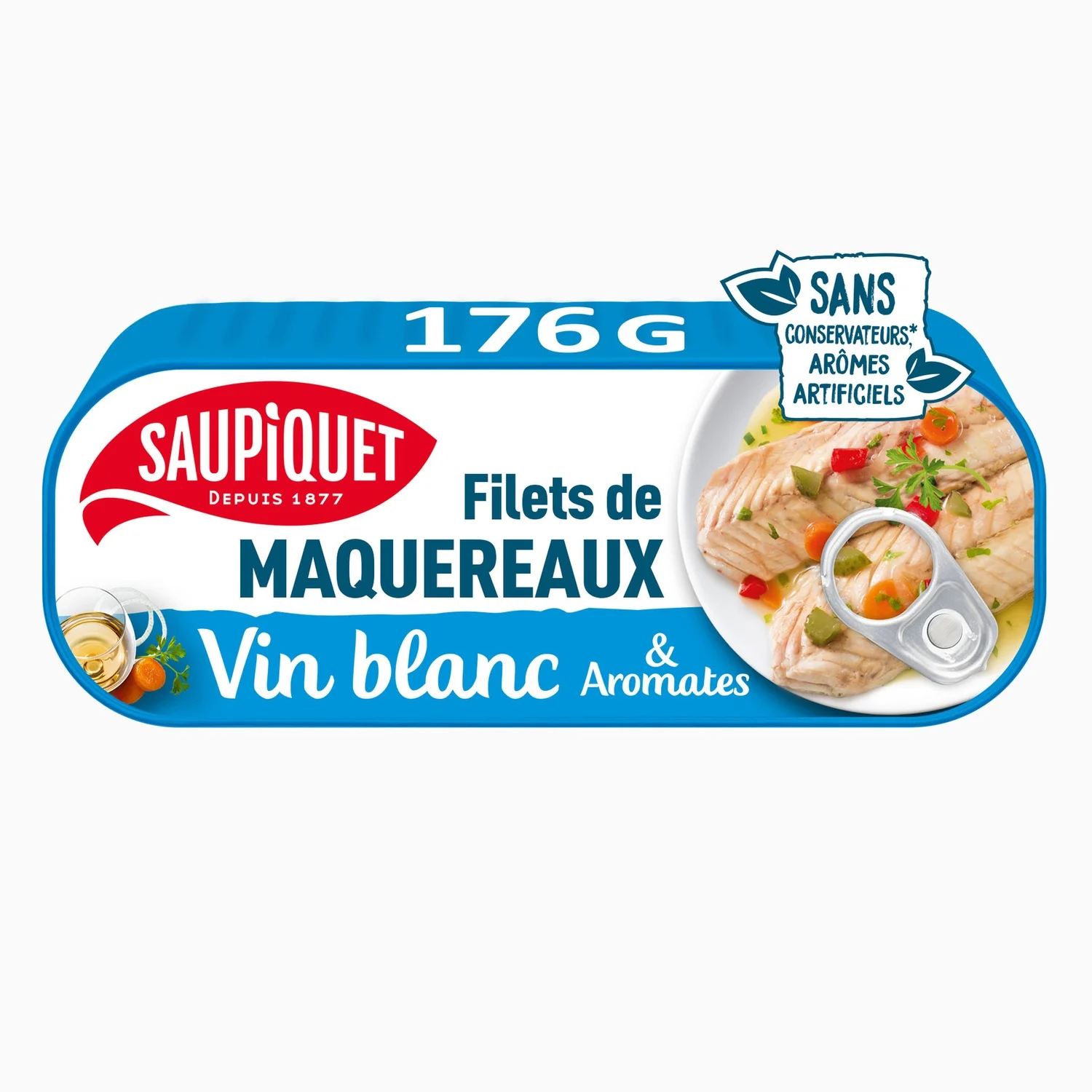Saupiquet mackerel fillets with white wine
