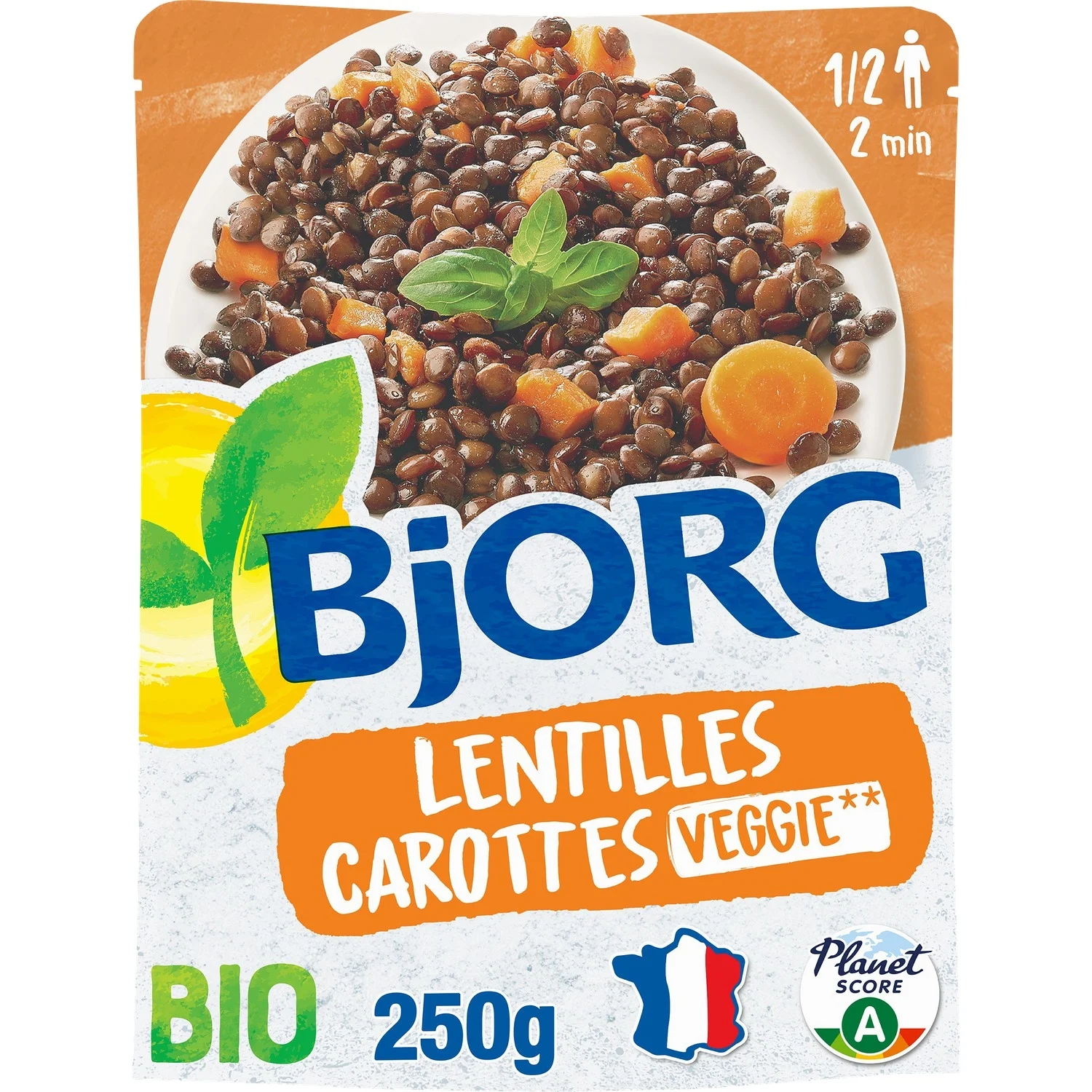 Bjorg organic pre-cooked carrot lentils