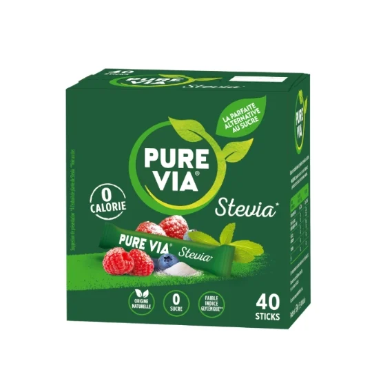 Pure Via stevia sweetener sticks 