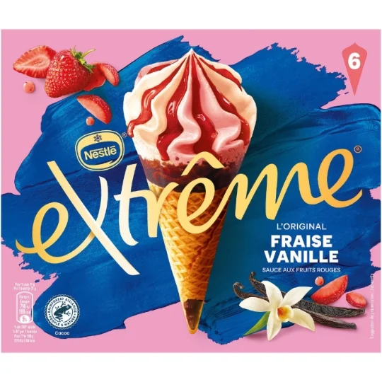 Cones glacés fraise-Vanille Nestlé