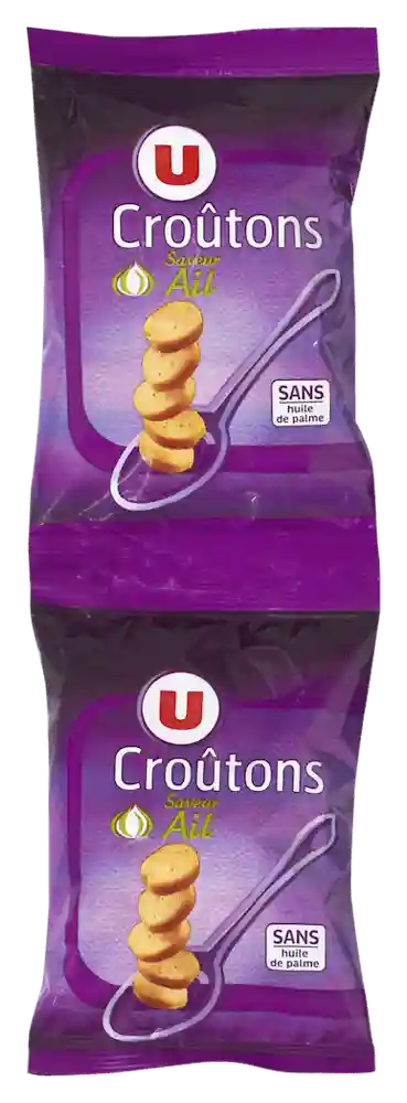 Croûtons ronds frits saveur ail U