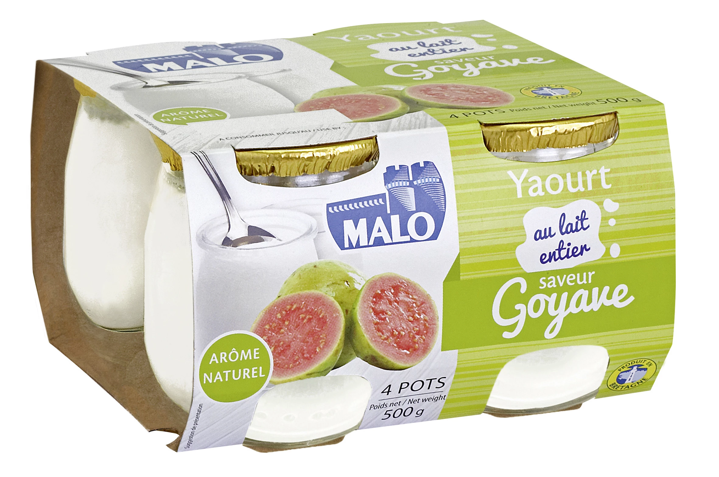 Malo guava-flavored whole milk yogurt