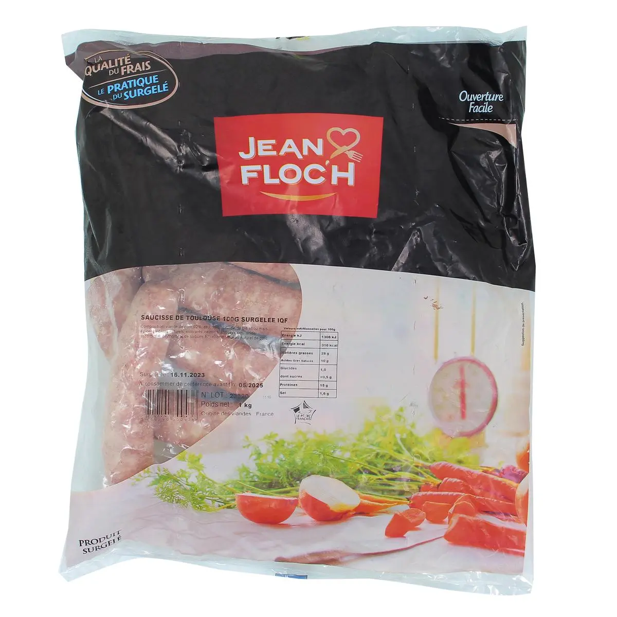 Saucisse de toulouse pur porc Jean Floch 