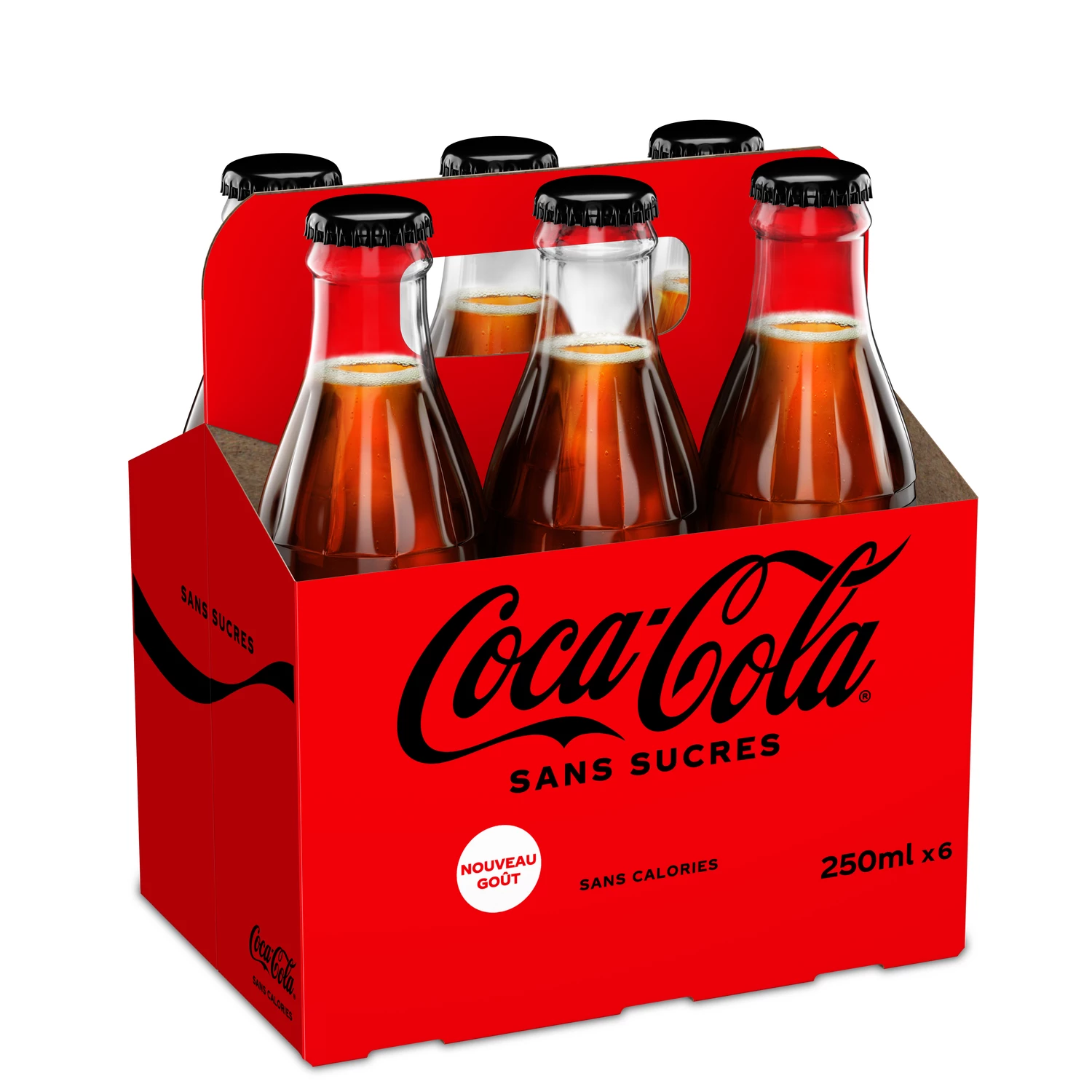 Coca Cola zero sugar-free glass bottles 6*25cl