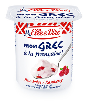 Elle & vire milk desserts my greek raspberry