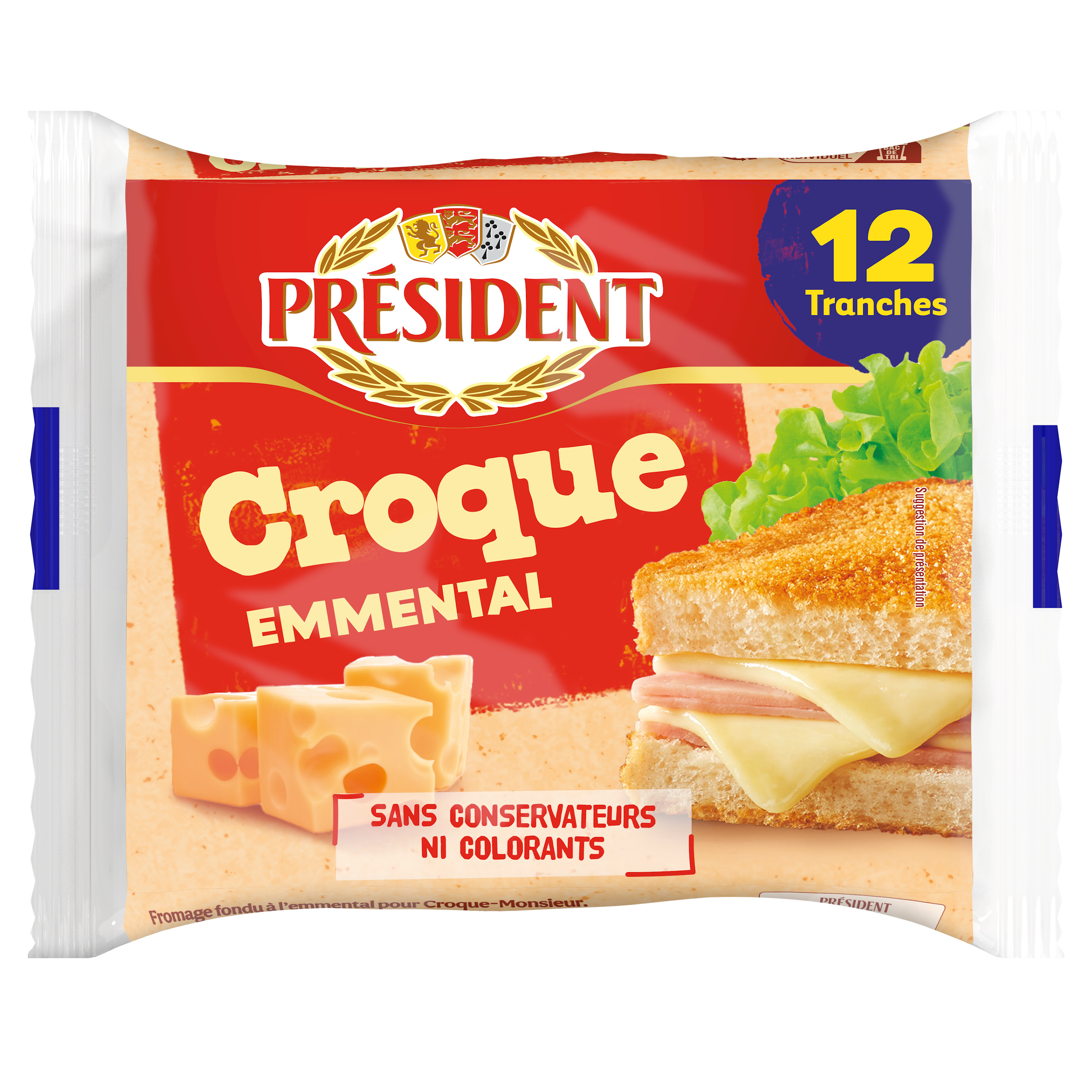 President emmental cheese, 12 slices 