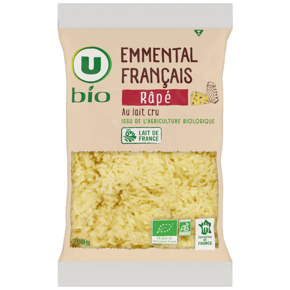 Organic U grated Emmental cheese