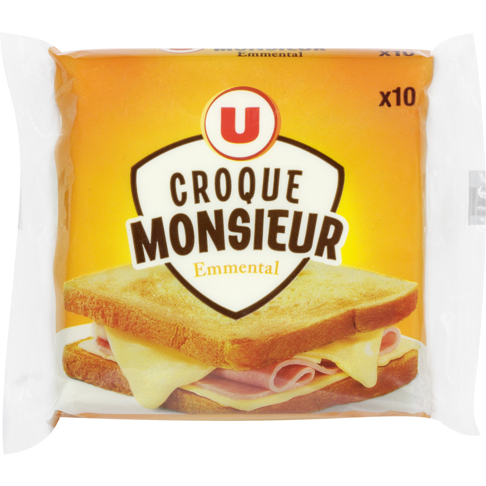 Emmental processed cheese for croque monsieur U