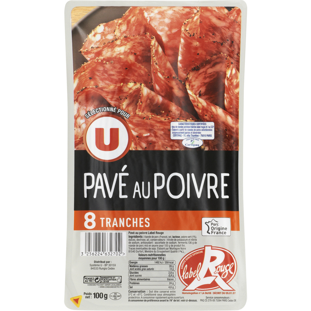 Pavé au poivre label rouge U