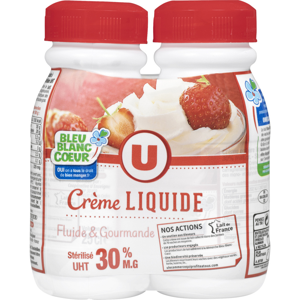 Full cream liquid UHT 30% fat