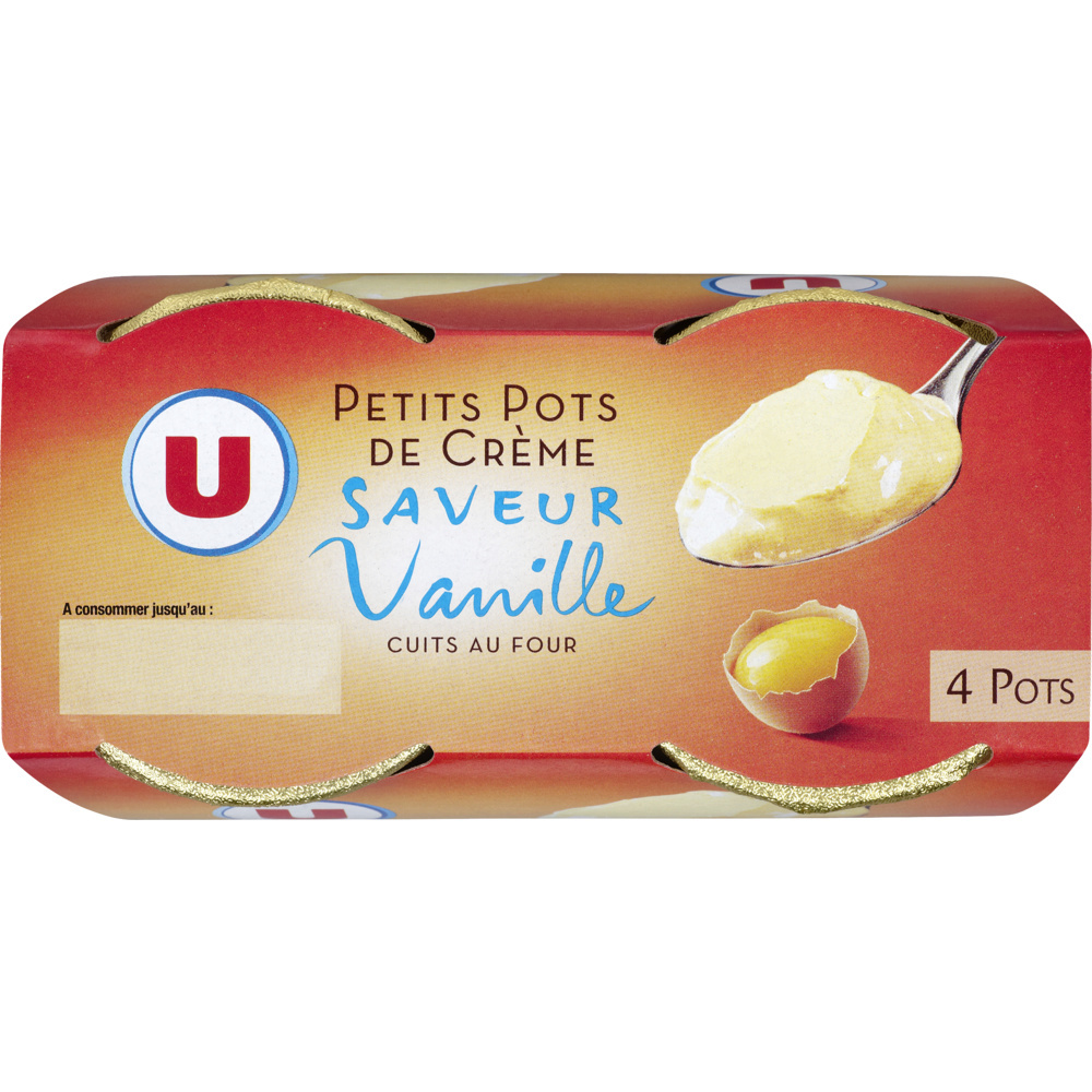 Dairy desserts with fresh egg cream, vanilla flavour U