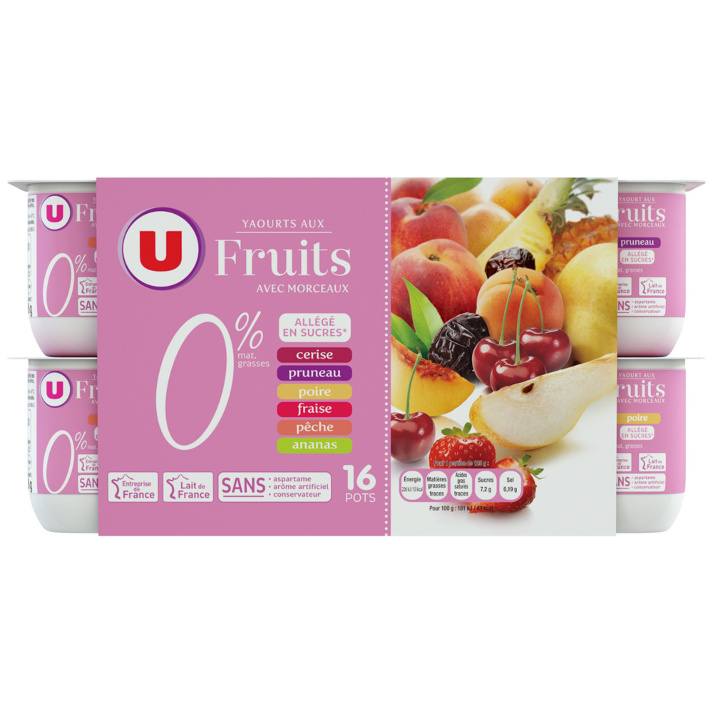 Fruit yogurt with chunks 0% U