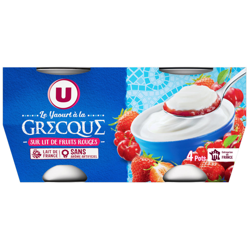 Greek yoghurt on a bed of red fruit U