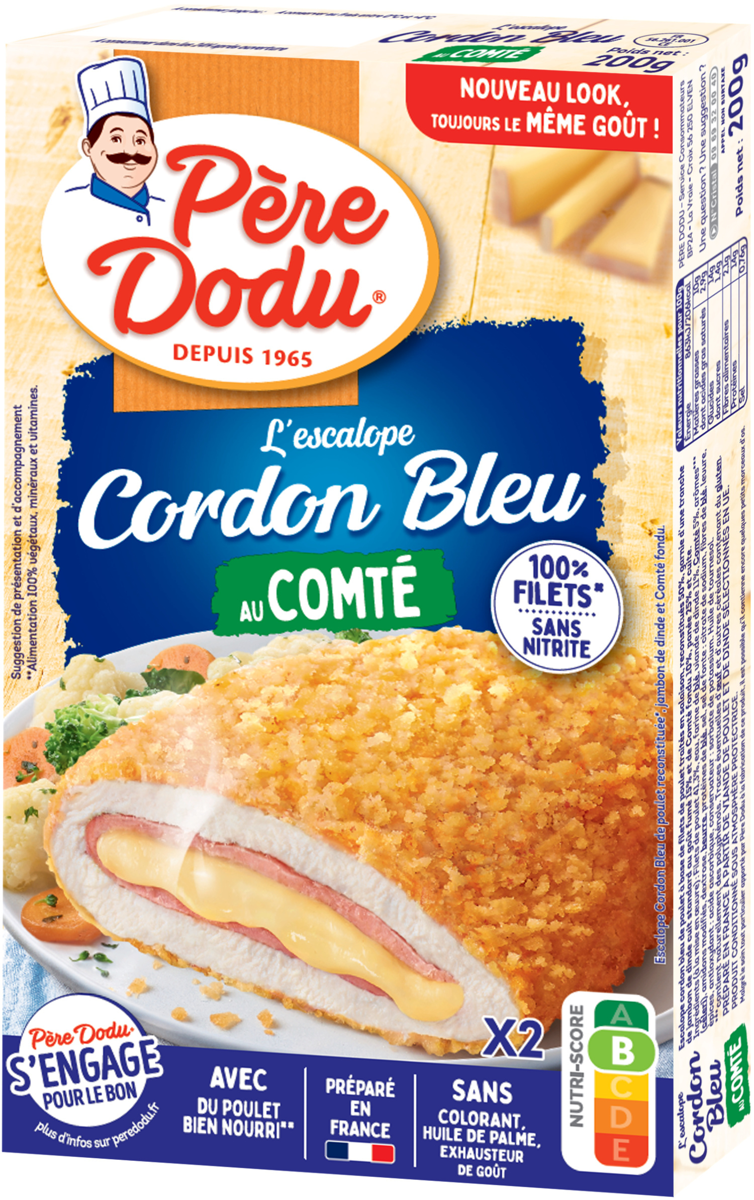Escalope Cordon bleu Père dodu with Comté cheese
