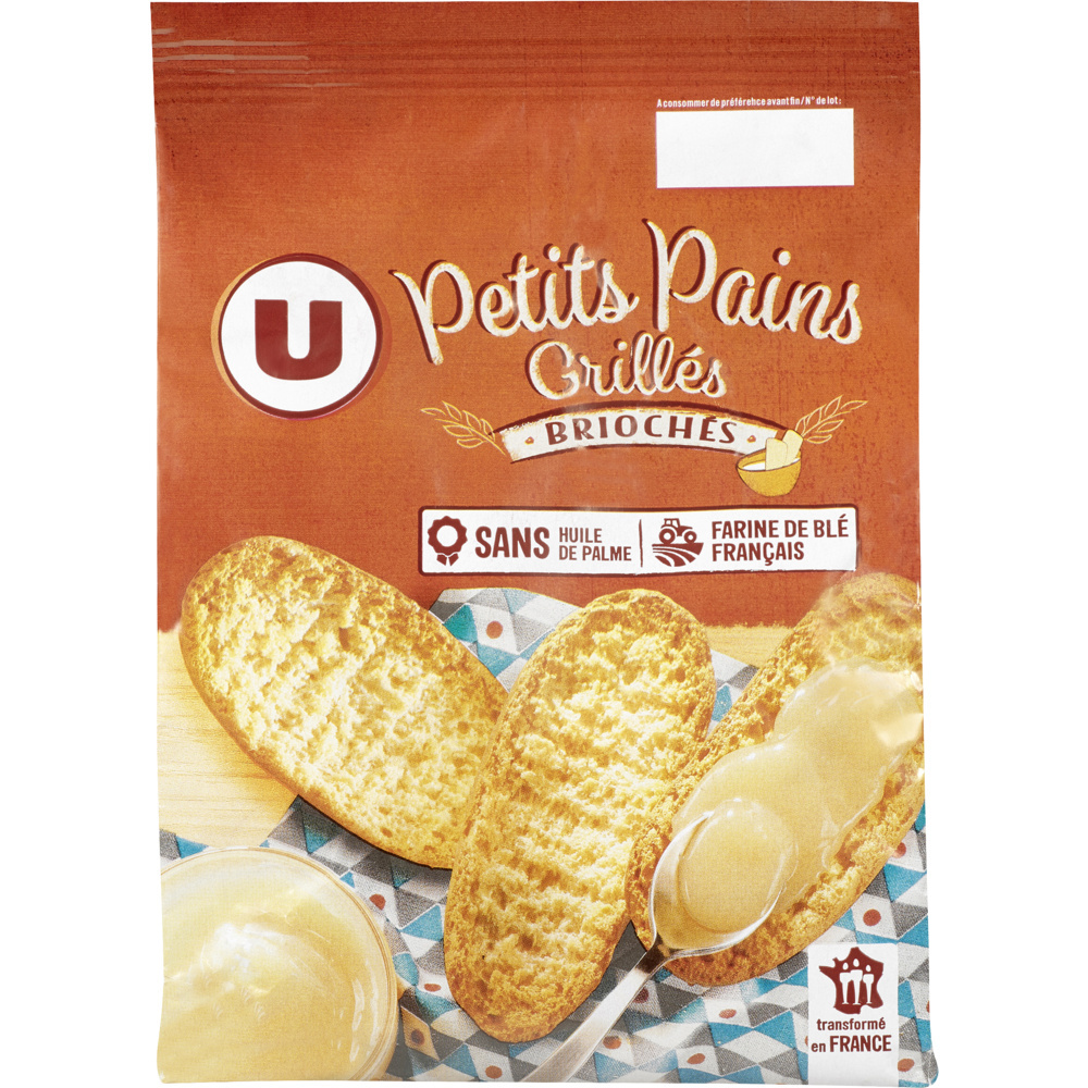 Petits pains grillés briochés U