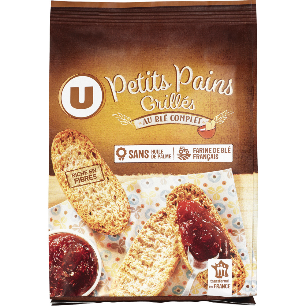 Petits pains grillés au blé complet U