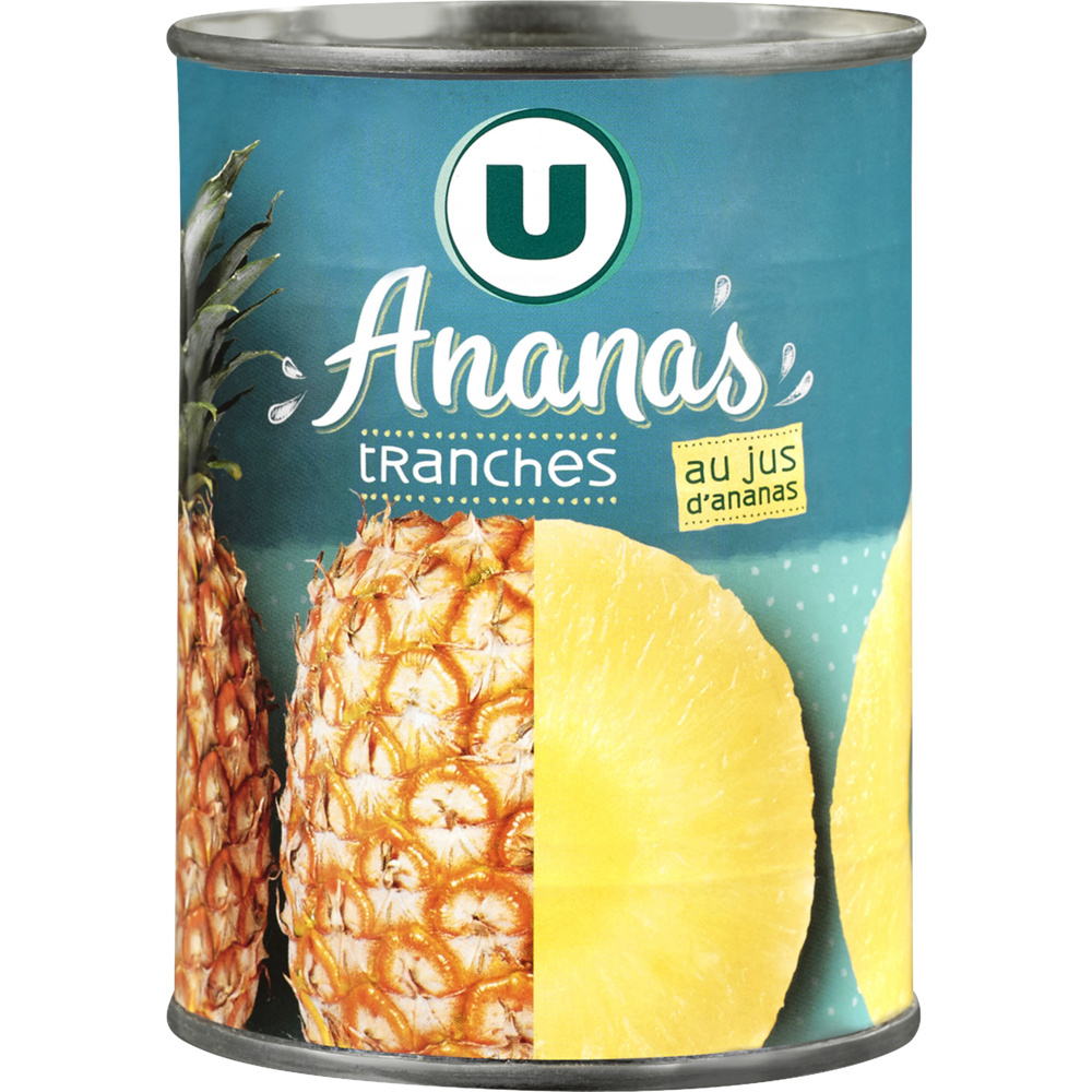 Ananas tranches entières pur jus U