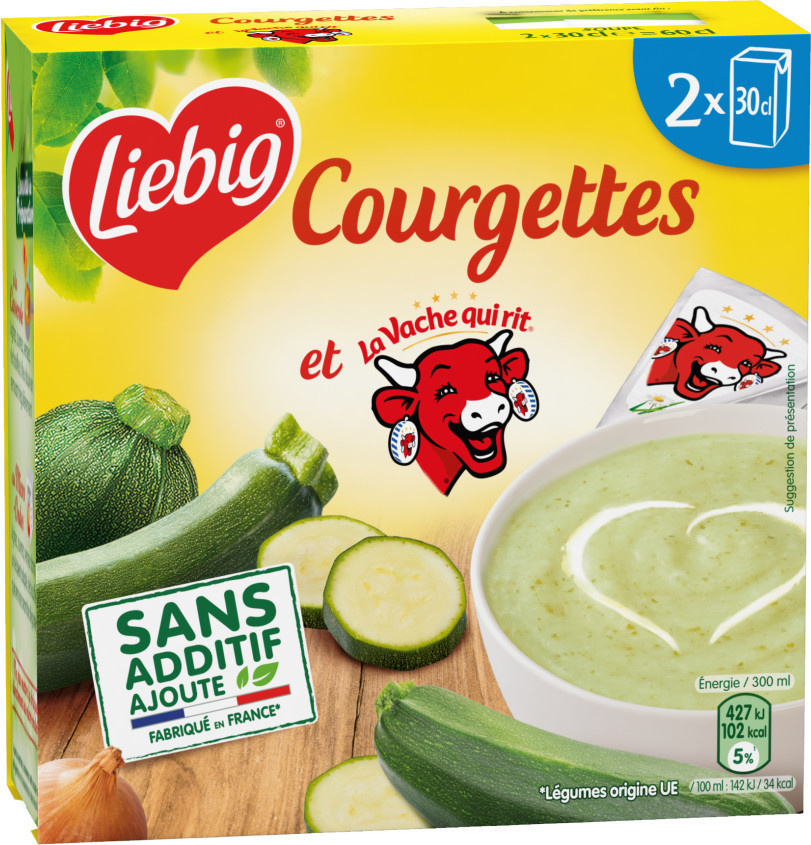 Liebig zucchini soup and laughing cow
