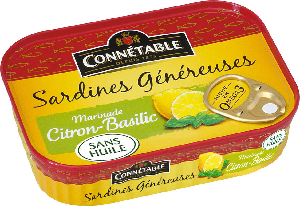 Connetable Oil-free lemon basil sardines 