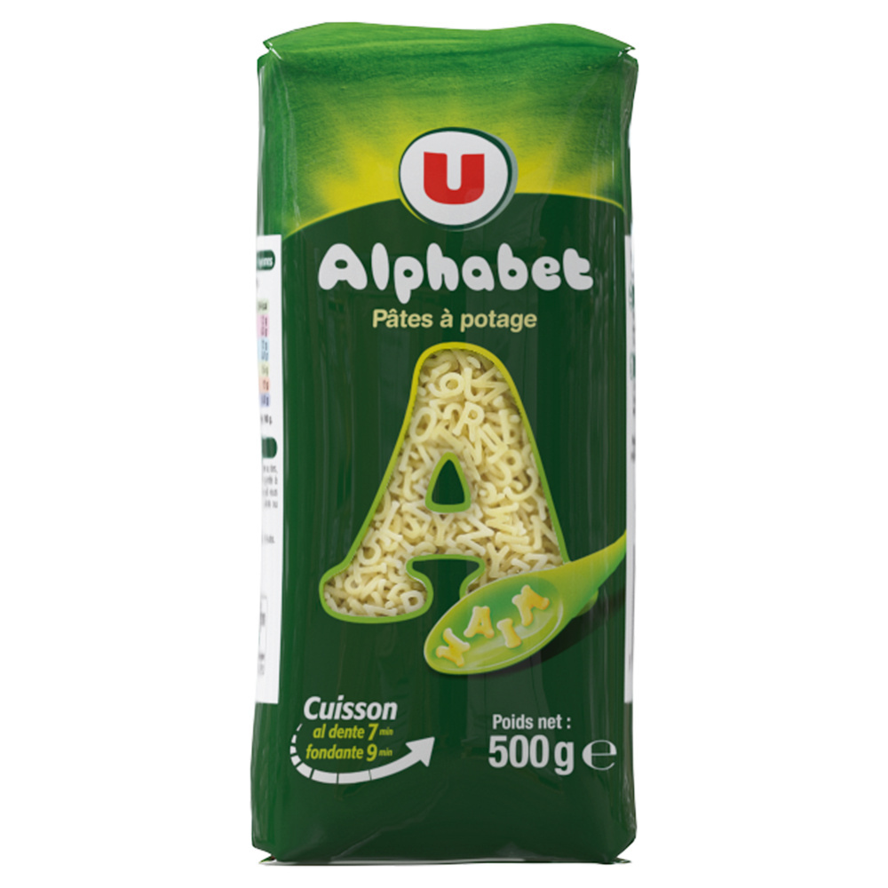 Alphabet pasta for soup U