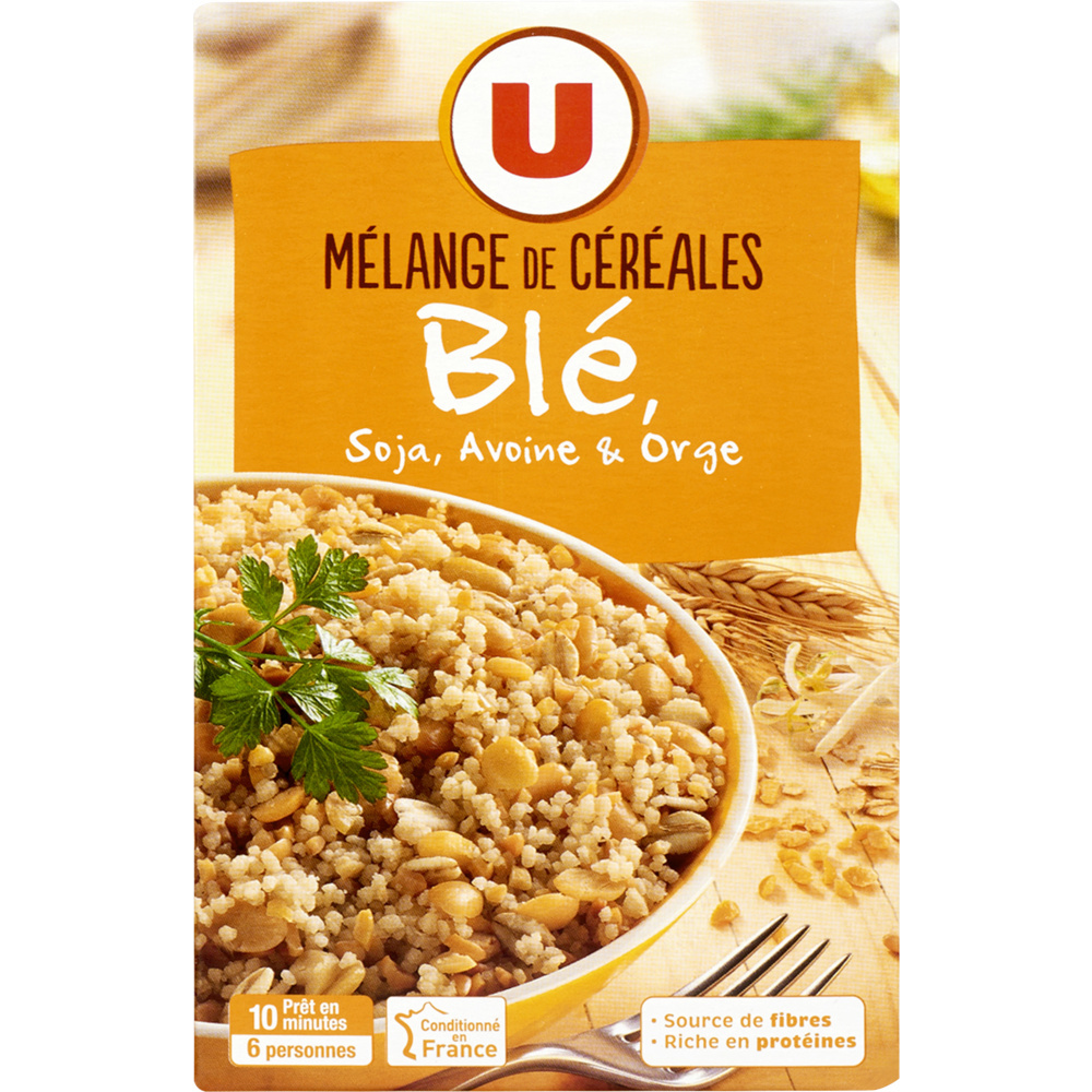 Cereal blend of wheat, soy, oats and barley U