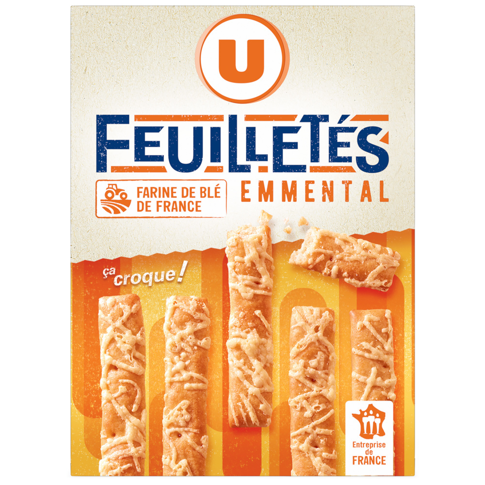 Emmental U puff pastry crackers