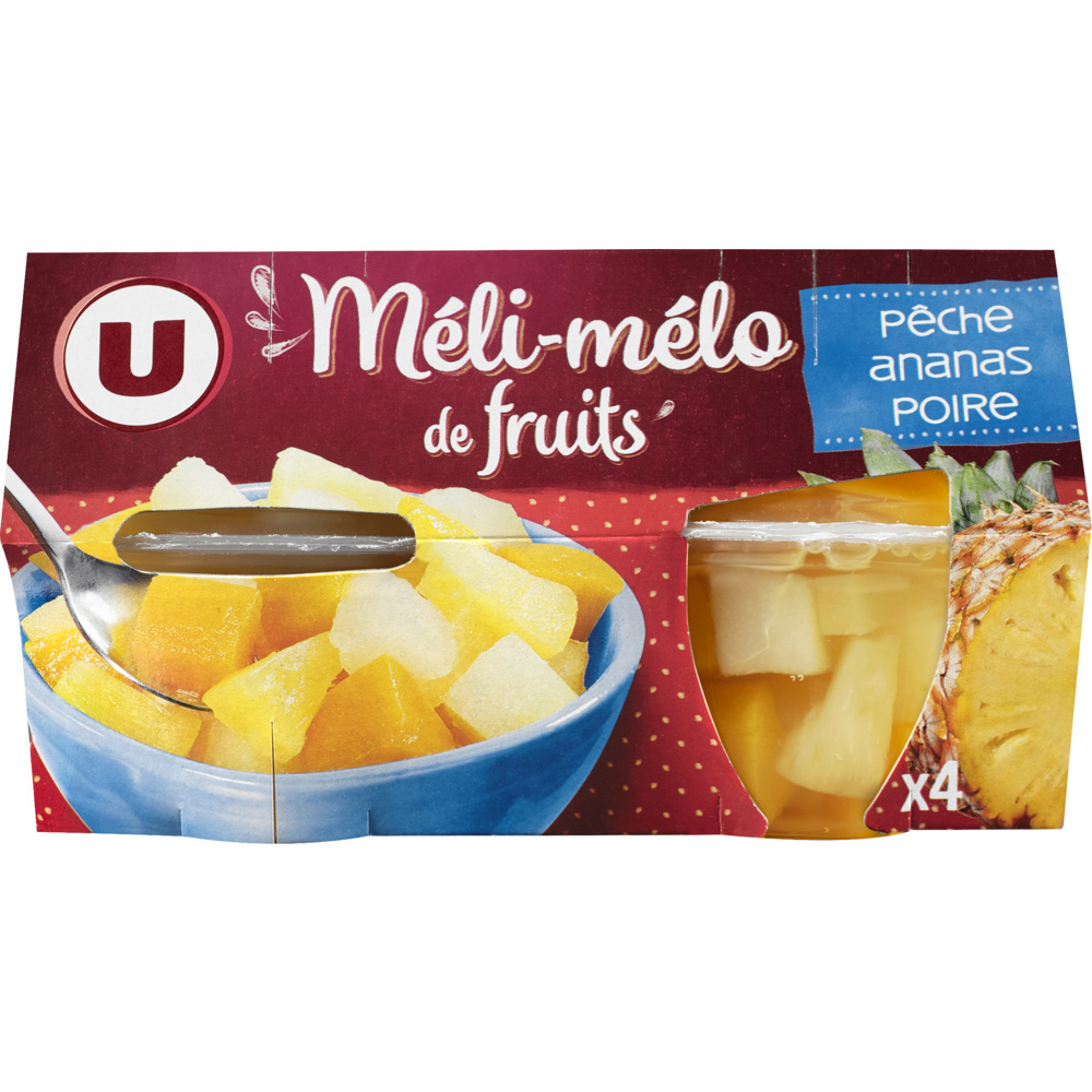 Coupelles Méli mélo de fruits U