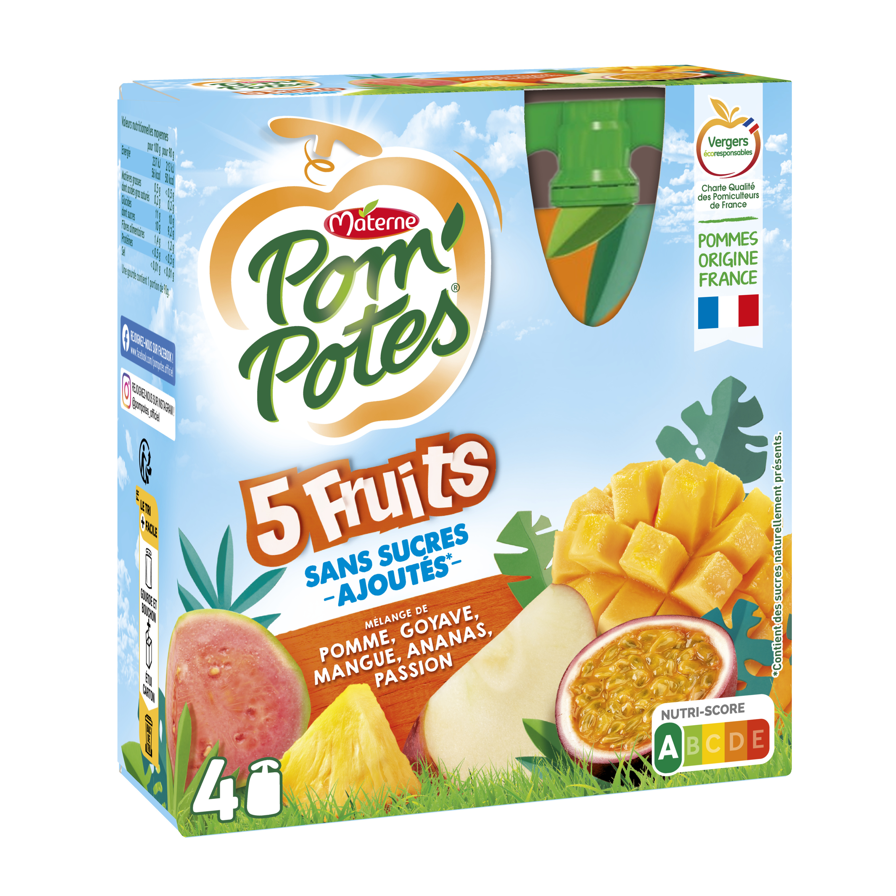 Pom'potes 5 Exotic Fruit Compotes 4x90g