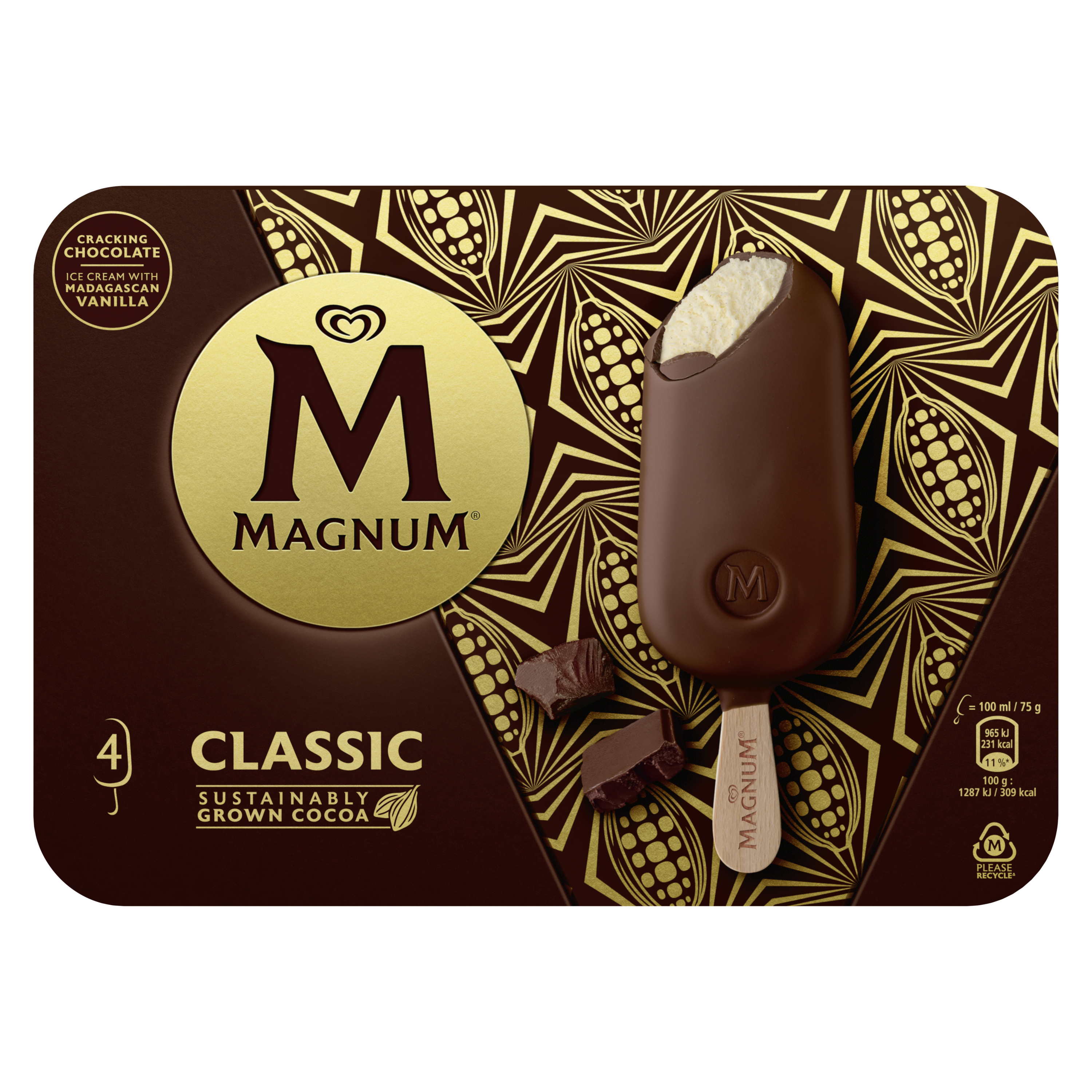 Magnum glace bâtonnets Vanille & Chocolat Classique