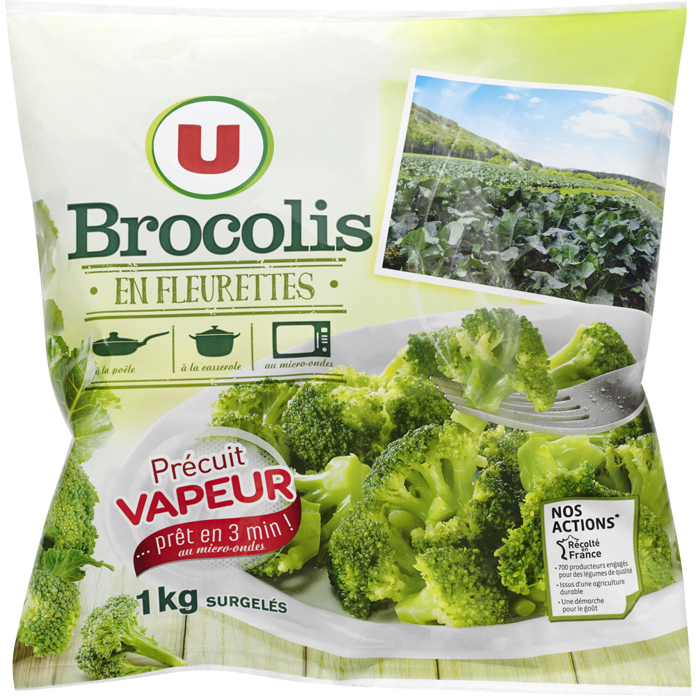 Brocolis fleurettes précuits vapeur U
