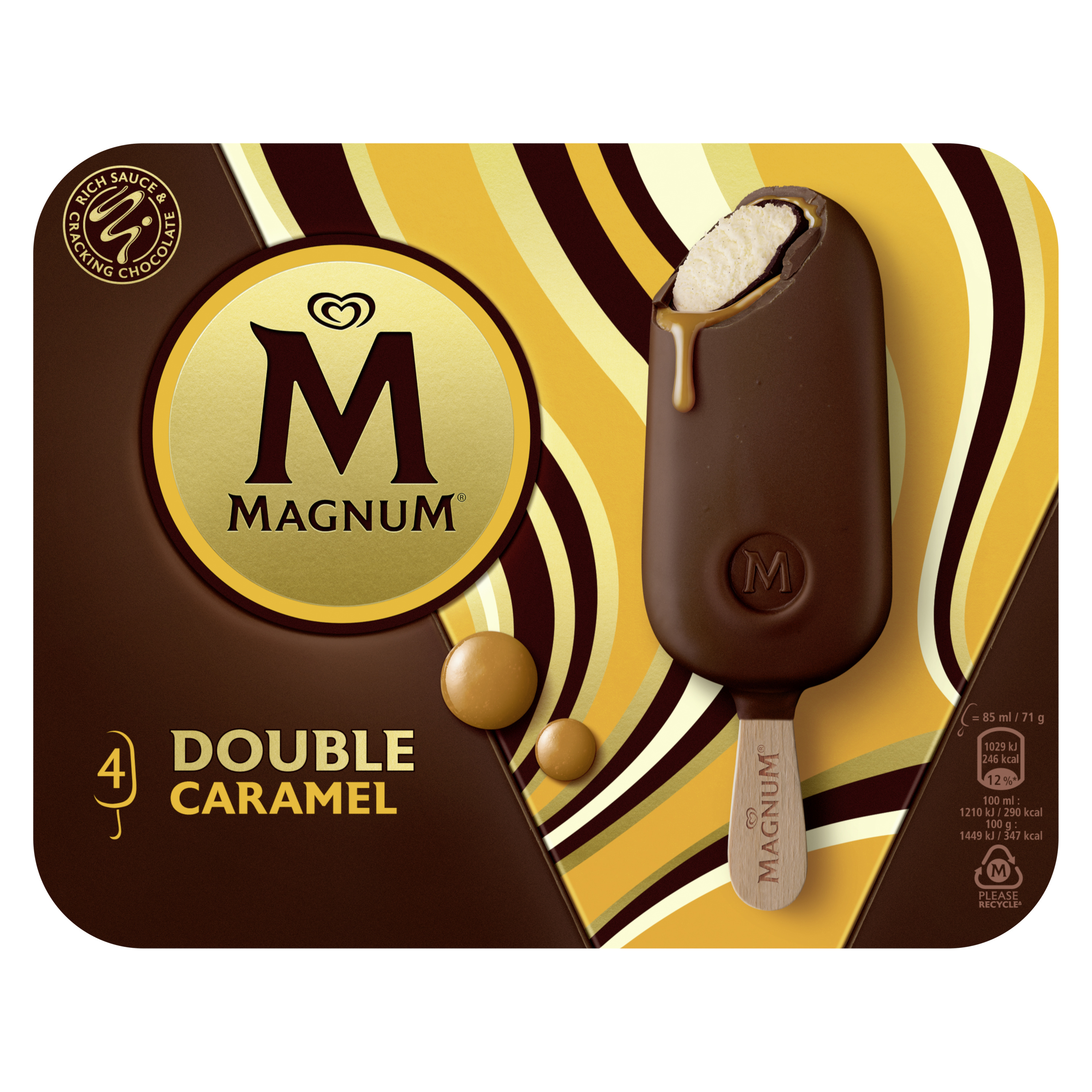 Magnum glace bâtonnets double Caramel