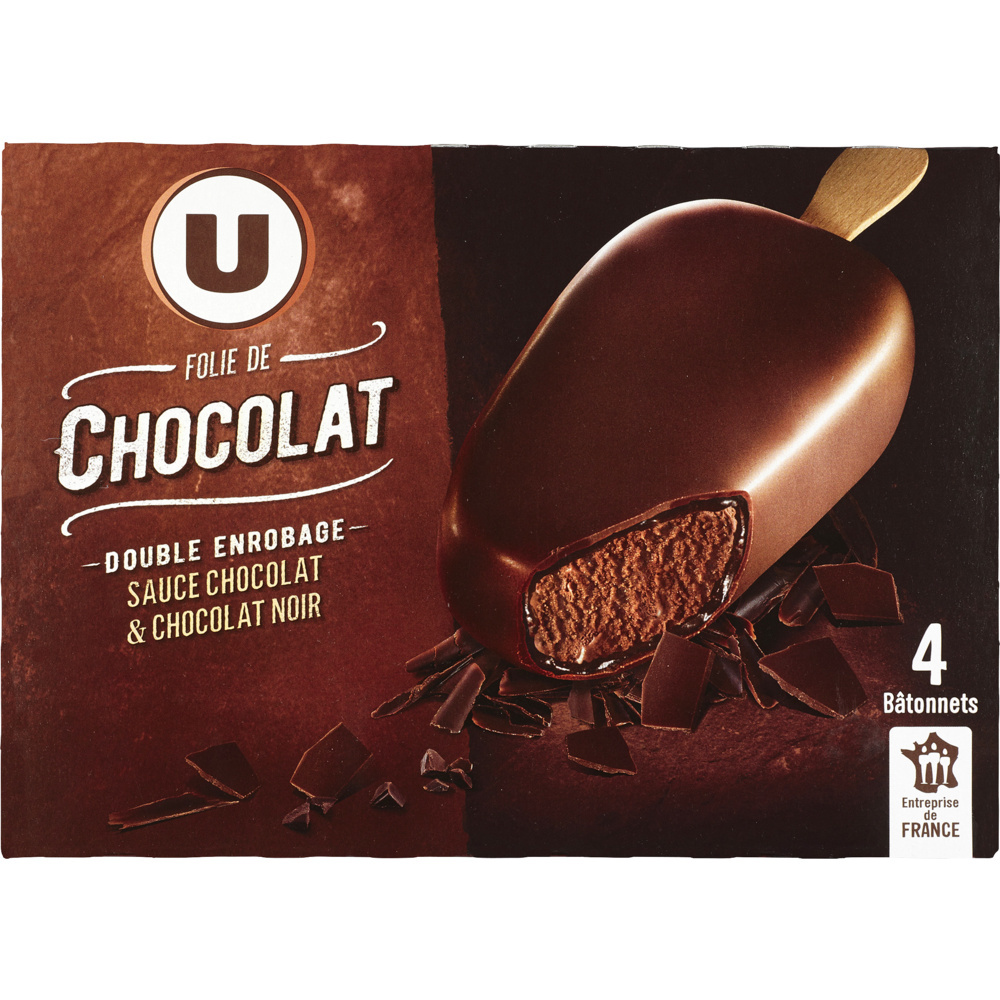 Bâtonnets glacés folie de chocolat U