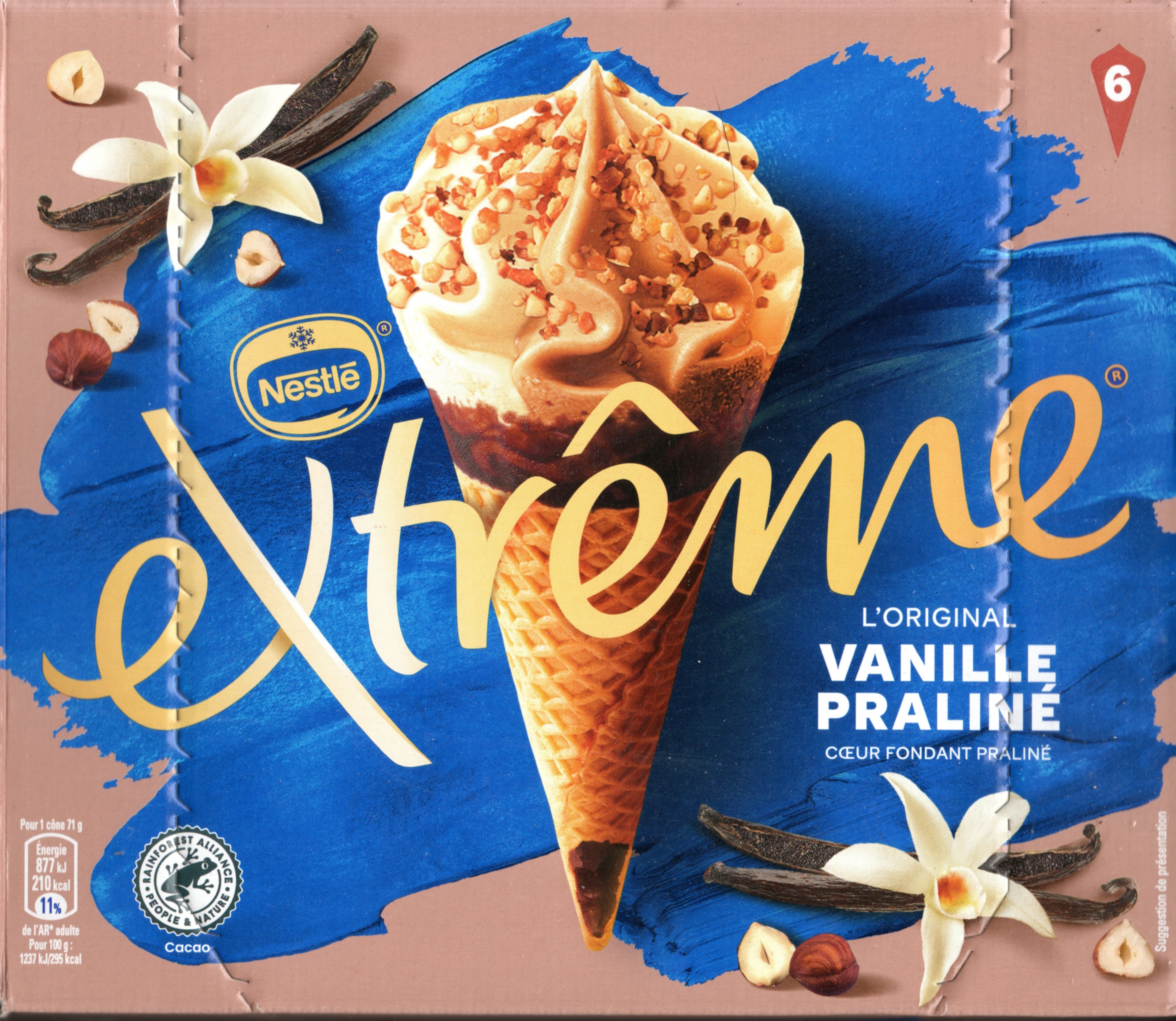 Cones glacés vanille praliné Nestlé