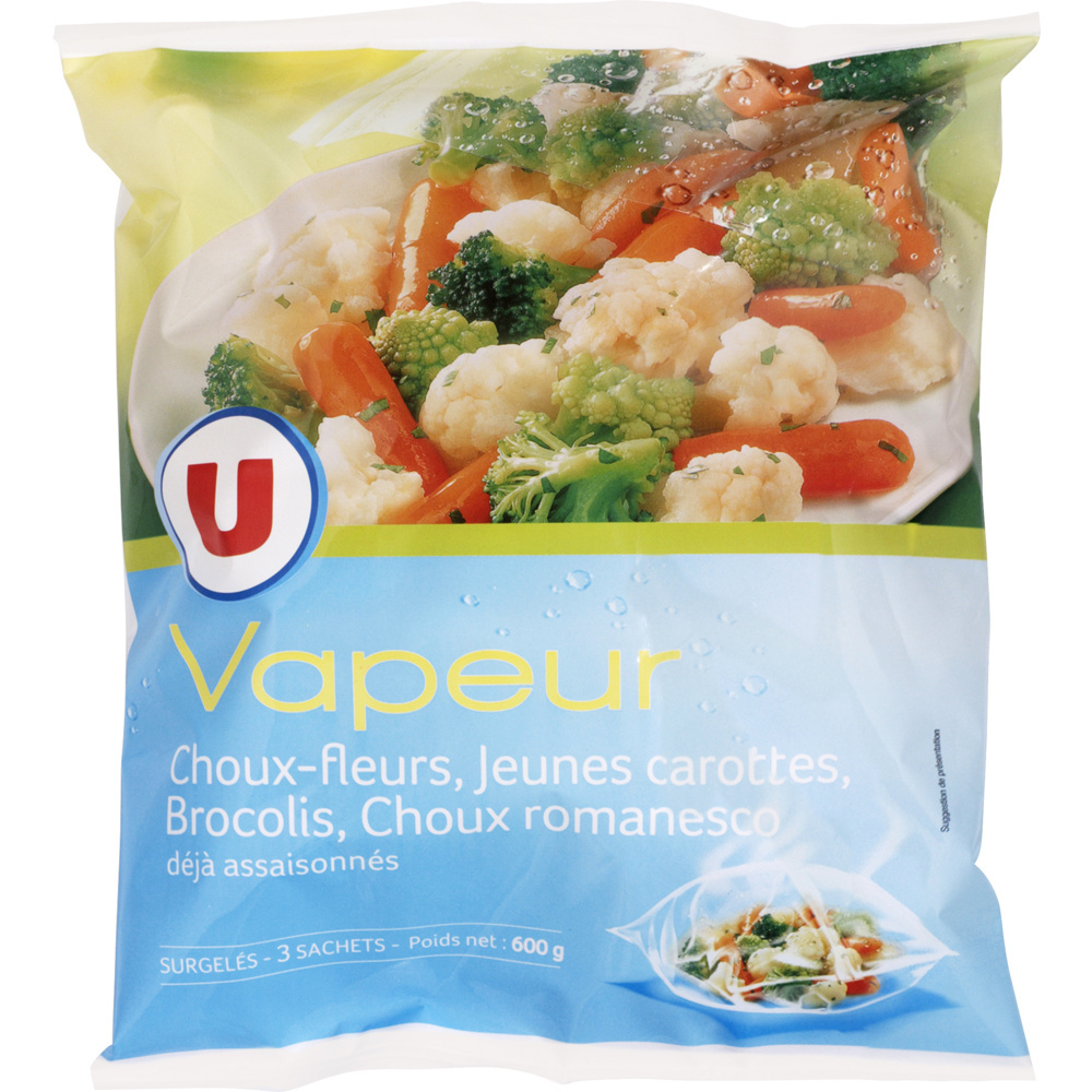 Légumes Vapeur chou fleur, chou romanesco, brocolis et carottes U 