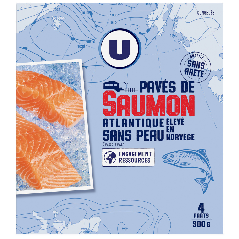 Pavés de saumon sans peau U