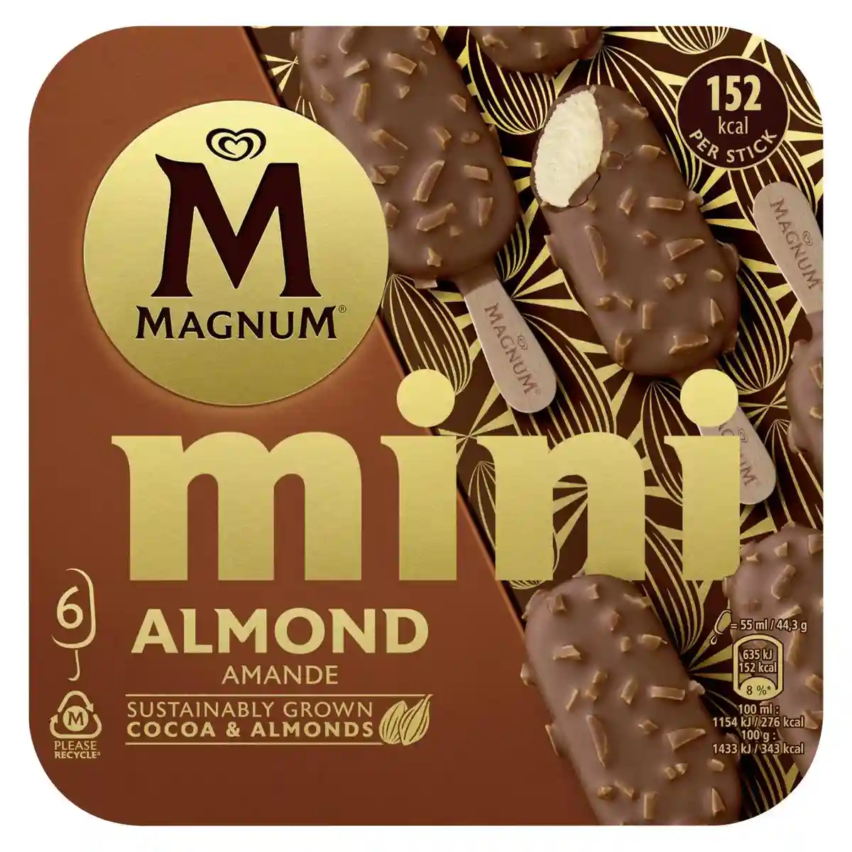 Magnum mini batonnets glacés amande 