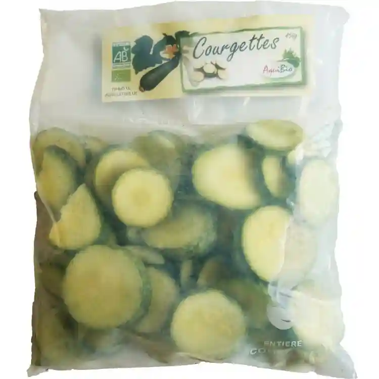Frozen zucchinis 450g - Aquibio