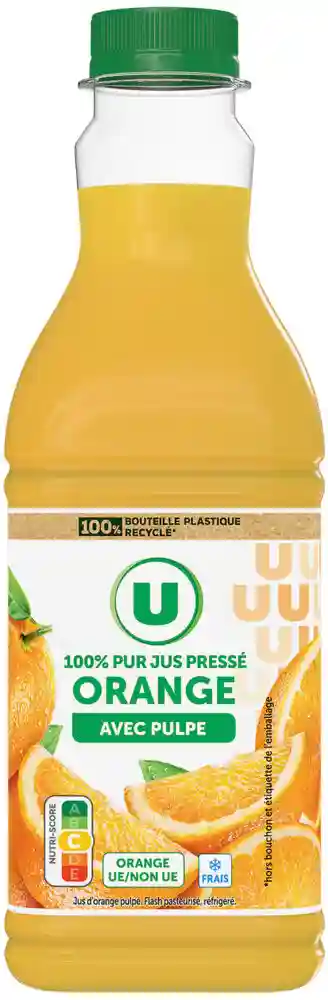 100% squeezed orange juice with U pulp