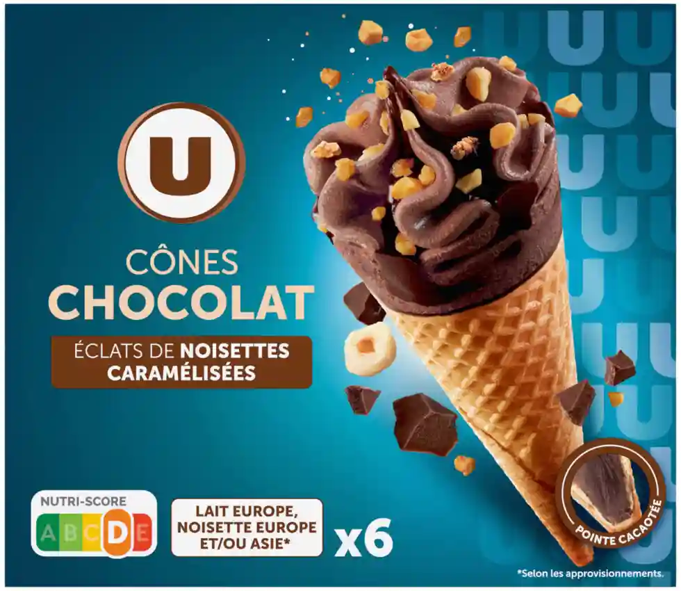 Chocolate ice cream cones U