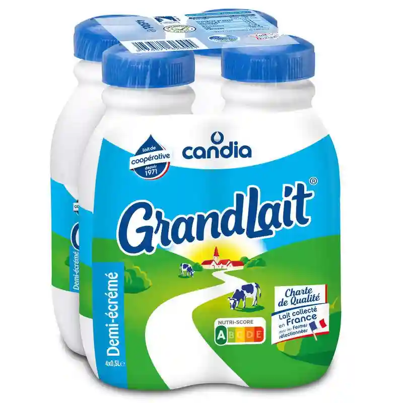 Grandlait semi-skimmed milk - 4x50cl